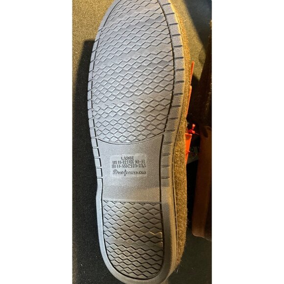 Slippers Dluxe by Dearfoam Size 11-12 - Brown W/Outdoor Soles NWT - Picture 6 of 8